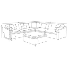 Load image into Gallery viewer, 6 Piece Upholstered Modular Sectional Sofa With Reversible Cushions And Ottoman - Charcoal
