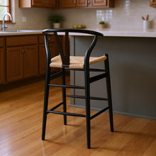 Load image into Gallery viewer, Solid Wood Low Back Counter Height Bar Chair - Natural / Black