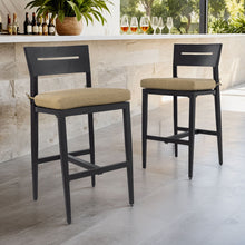 Load image into Gallery viewer, Modern Outdoor Bar Stools With Backrest And Footrest (Set of 2)