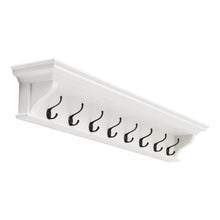 Load image into Gallery viewer, Classic Wood Wide Eight Hook Coat Rack - White