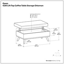 Load image into Gallery viewer, Owen - Lift Top Large Coffee Table Storage Ottoman, Mid Century Style
