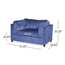 Load image into Gallery viewer, Modern Club Chair With Textured Upholstery And Pillow Accents - Navy Blue