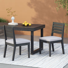 Load image into Gallery viewer, Patio Armless Dining Chair With Laid Back Slat Panel Design - Light Gray