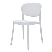 Load image into Gallery viewer, Heavy Duty Plastic Partially Open Back Dining Side Chairs (Set of 4) - White
