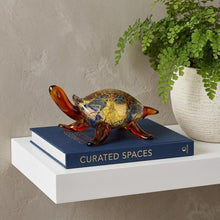 Load image into Gallery viewer, Murano Turtle Figurine Tabletop Sculpture (376130) - Clear / Brown / Green