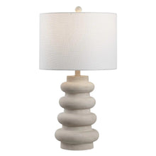 Load image into Gallery viewer, Round Table Lamp With Drum Shade - White