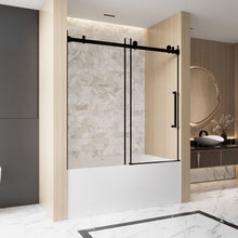 Load image into Gallery viewer, Frameless Single Sliding Shower Door, Square Tube Track
