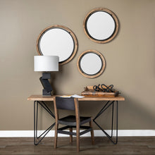 Load image into Gallery viewer, 60" Brown and Black Writing Desk