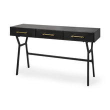 Load image into Gallery viewer, 51" Black Writing Desk With Three Drawers