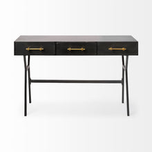 Load image into Gallery viewer, 51" Black Writing Desk With Three Drawers