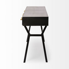 Load image into Gallery viewer, 51" Black Writing Desk With Three Drawers
