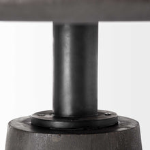 Load image into Gallery viewer, 54" Brown Solid Wood and Iron Pedestal Base Round Top Dining Table