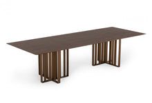 Load image into Gallery viewer, 118" Stainless Steel Double Pedestal Base Dining Table - Brown
