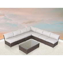 Load image into Gallery viewer, Comfortable Modern Patio Rattan Sectional Set With Cushions