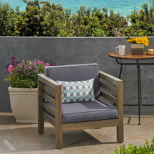 Load image into Gallery viewer, Outdoor Acacia Wood Patio Chair With Fabric Cushion