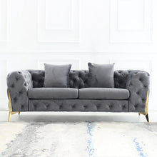 Load image into Gallery viewer, Loveseat With Diamond Button Tufting, Matching Throw Pillows
