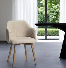 Load image into Gallery viewer, Transitional Upholstered Fabric Dining Arm Chair - Cream