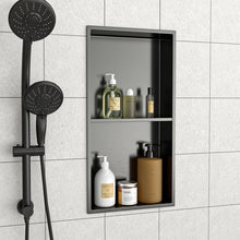 Load image into Gallery viewer, Modern Stainless Steel Shower Niche Double Shelf For Bathroom