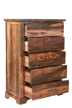 Load image into Gallery viewer, Solid Wood Five Drawer Chest - Dark Brown