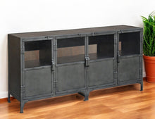 Load image into Gallery viewer, 72" Metal Enclosed Storage TV Stand - Dark Gray