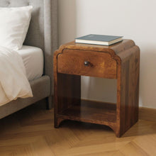 Load image into Gallery viewer, 16" Solid Wood One Drawer Scallop Edge Nightstand - Chestnut
