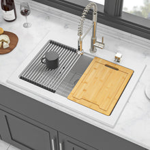 Load image into Gallery viewer, Quartz Kitchen Sink 30" X 22" Granite Composite Workstation Drop In Sink - White