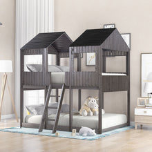 Load image into Gallery viewer, Bunk Bed With Roof, Window, Guardrail, Ladder