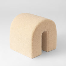 Load image into Gallery viewer, Boucle Oval Footstool Ottoman - Beige