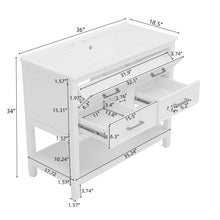 Load image into Gallery viewer, Bathroom Vanity With Ceramic Sink, Tip Out Tray & 2 Full Extension Drawers