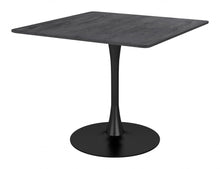Load image into Gallery viewer, 35" Black Square Steel Pedestal Base Dining Table