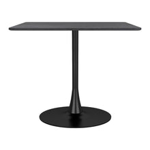 Load image into Gallery viewer, 35" Black Square Steel Pedestal Base Dining Table
