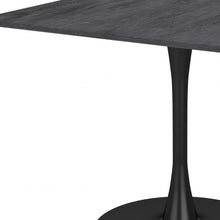 Load image into Gallery viewer, 35" Black Square Steel Pedestal Base Dining Table