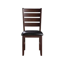 Load image into Gallery viewer, Faux Leather Wood Slat Back Dining Side Chairs (Set of 2) - Black / Dark Brown