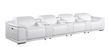 Load image into Gallery viewer, Italian Leather Reclining Metal USB Sofa (720416) - White
