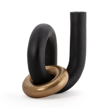 Load image into Gallery viewer, Modern Abstract Tabletop Sculpture - Black / Gold