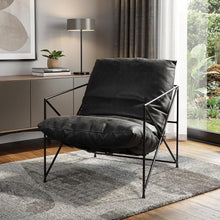 Load image into Gallery viewer, Faux Leather Contemporary Metal Chair - Black