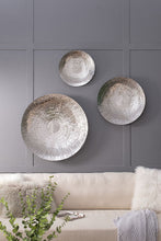 Load image into Gallery viewer, Textured Oversized Disc, Wall Decor For Living Room (Set of 3) - Silver
