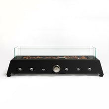 Load image into Gallery viewer, Tabletop, Propane Gas Fire Pit With Quick Connect Joint, Glass Wind Guard And Lava Rock, Outdoor, Portable - Black