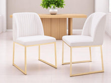 Load image into Gallery viewer, Upholstered Fabric Wing Back Dining Side Chairs (Set of 2) - White
