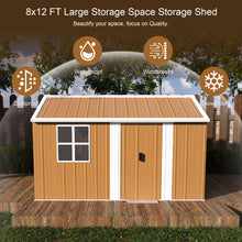 Load image into Gallery viewer, Heavy Duty Metal Storage Shed With Windows And Lockable Door, Weatherproof Outdoor Garden Shed