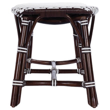 Load image into Gallery viewer, 43" White and Dark Brown Rattan and Wicker Bench