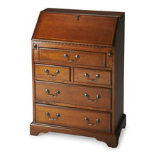 Load image into Gallery viewer, 26" Brown Solid Wood Secretary Desk With Five Drawers