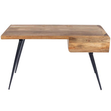Load image into Gallery viewer, 54" Brown And Black Mango Wood Writing Desk