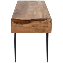 Load image into Gallery viewer, 54" Brown And Black Mango Wood Writing Desk
