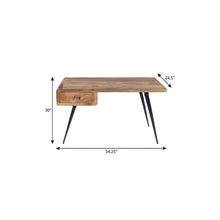 Load image into Gallery viewer, 54" Brown And Black Mango Wood Writing Desk