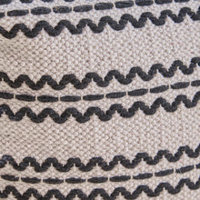 Load image into Gallery viewer, Lani - Handcrafted Fabric Pouf, Durable Cotton Square - Natural / Black