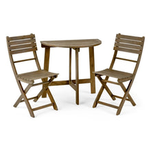 Load image into Gallery viewer, Outdoor 3 Piece Half Round Folding Bistro Set