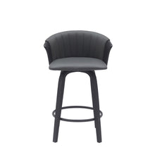 Load image into Gallery viewer, 26" Faux Leather Swivel Counter Height Bar Chair - Gray And Black