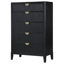 Load image into Gallery viewer, Mason - 5 Drawer Chest With Fluted Design - Black