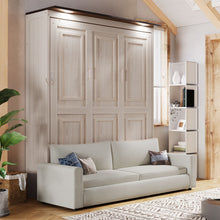 Load image into Gallery viewer, Queen Size Murphy Bed With Sofa And LED - Beige